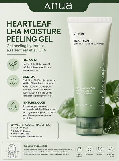 Gel Exfoliant Doux Heartleaf & Lha - Anua